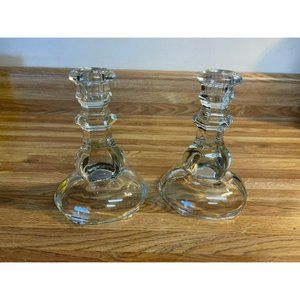 Pair of glass candlesticks